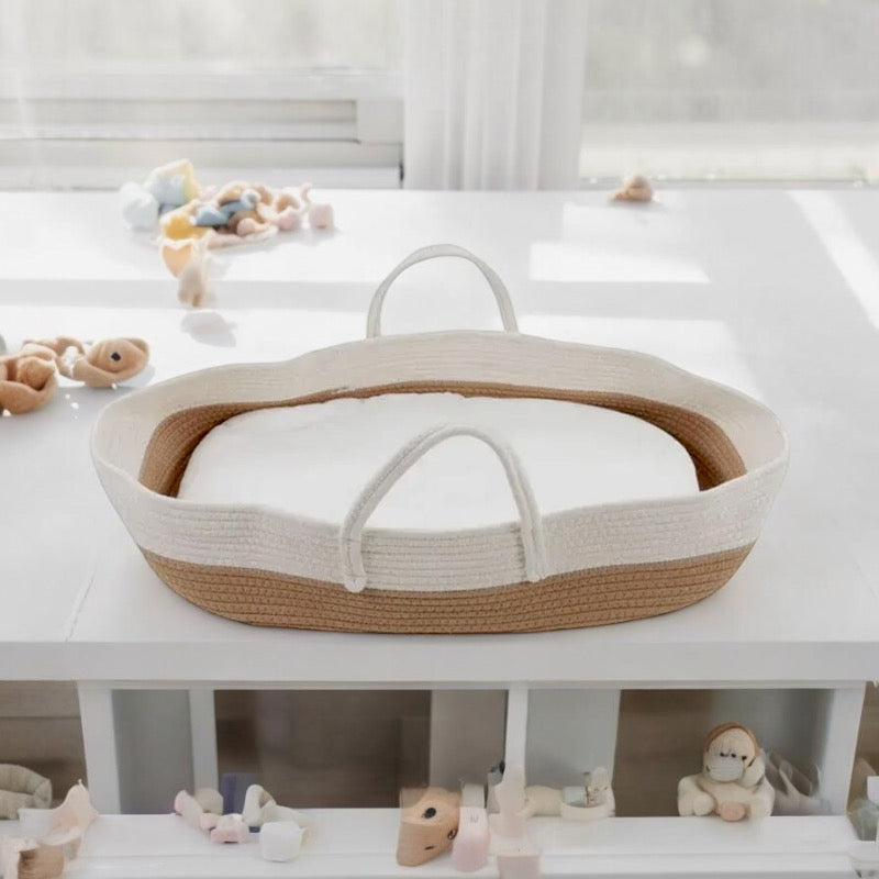 Folding Portable Cotton Rope Baby Carrying Basket: