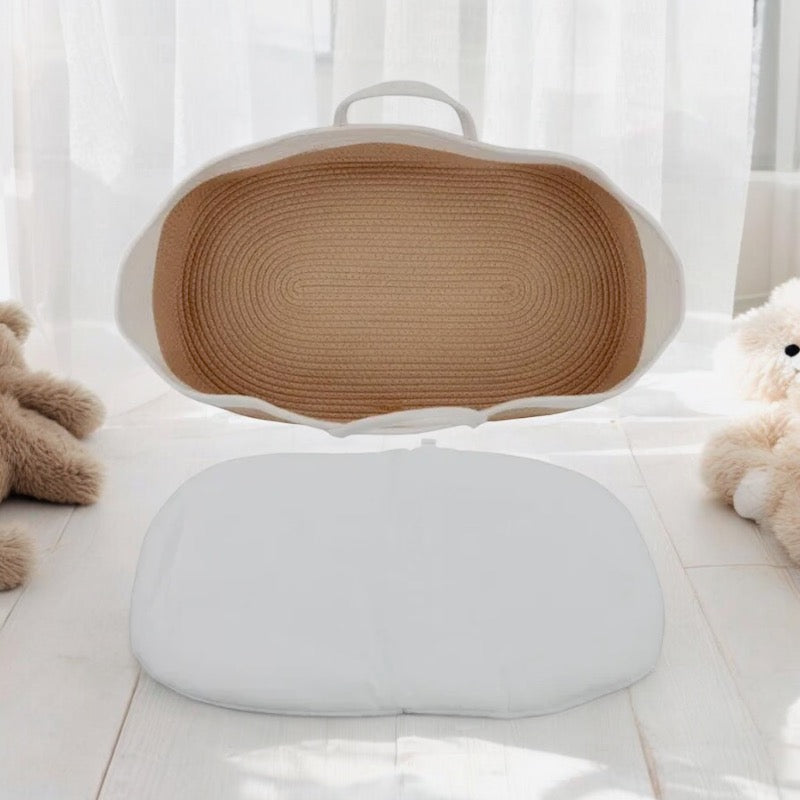 Folding Portable Cotton Rope Baby Carrying Basket: