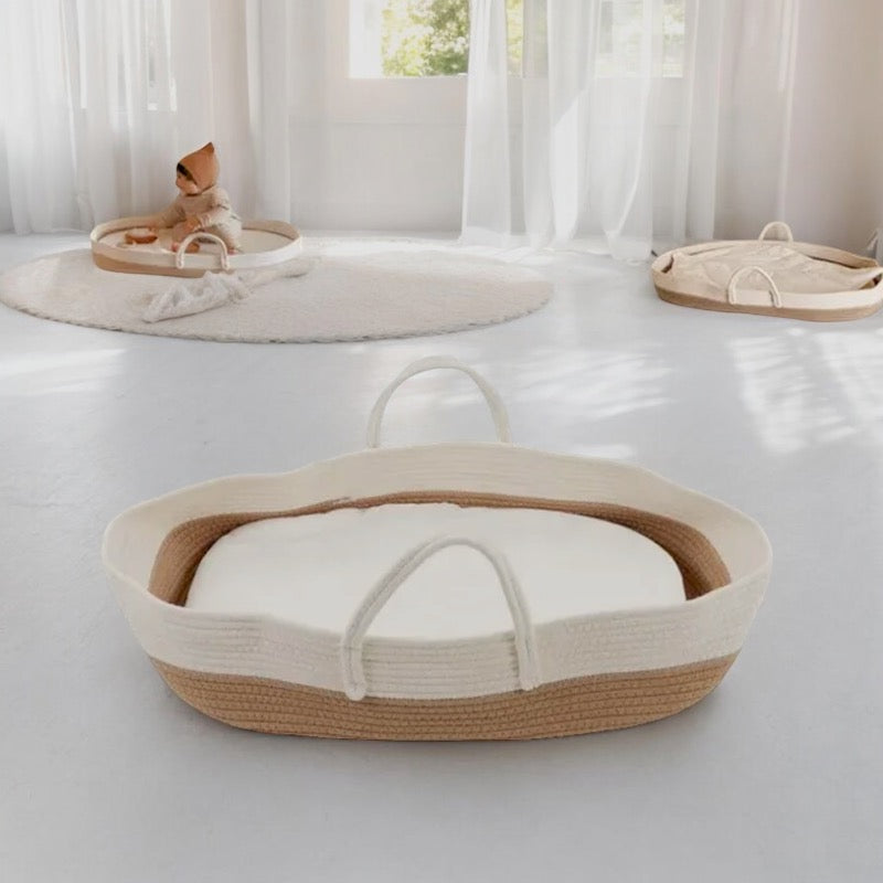 Folding Portable Cotton Rope Baby Carrying Basket: