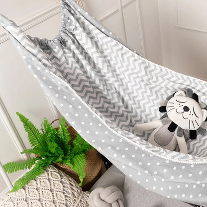 Children's Hammock Swing – Cotton Cloth Hanging Basket Chair for Kids