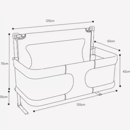 Portable Baby Crib with Anti-Pressure Bed – Folding Playpen with Guard Rail