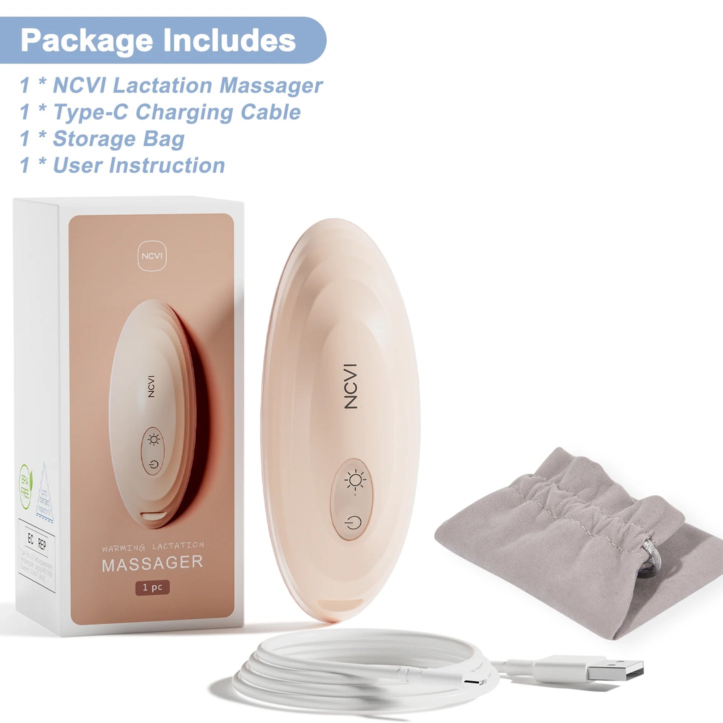 NCVI Warming Lactation Massager – Enhanced Breastfeeding Comfort & Support