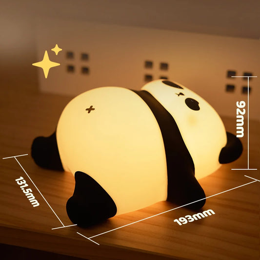 Lying Panda Silicone Lamp – Soothing Night Light for Kids