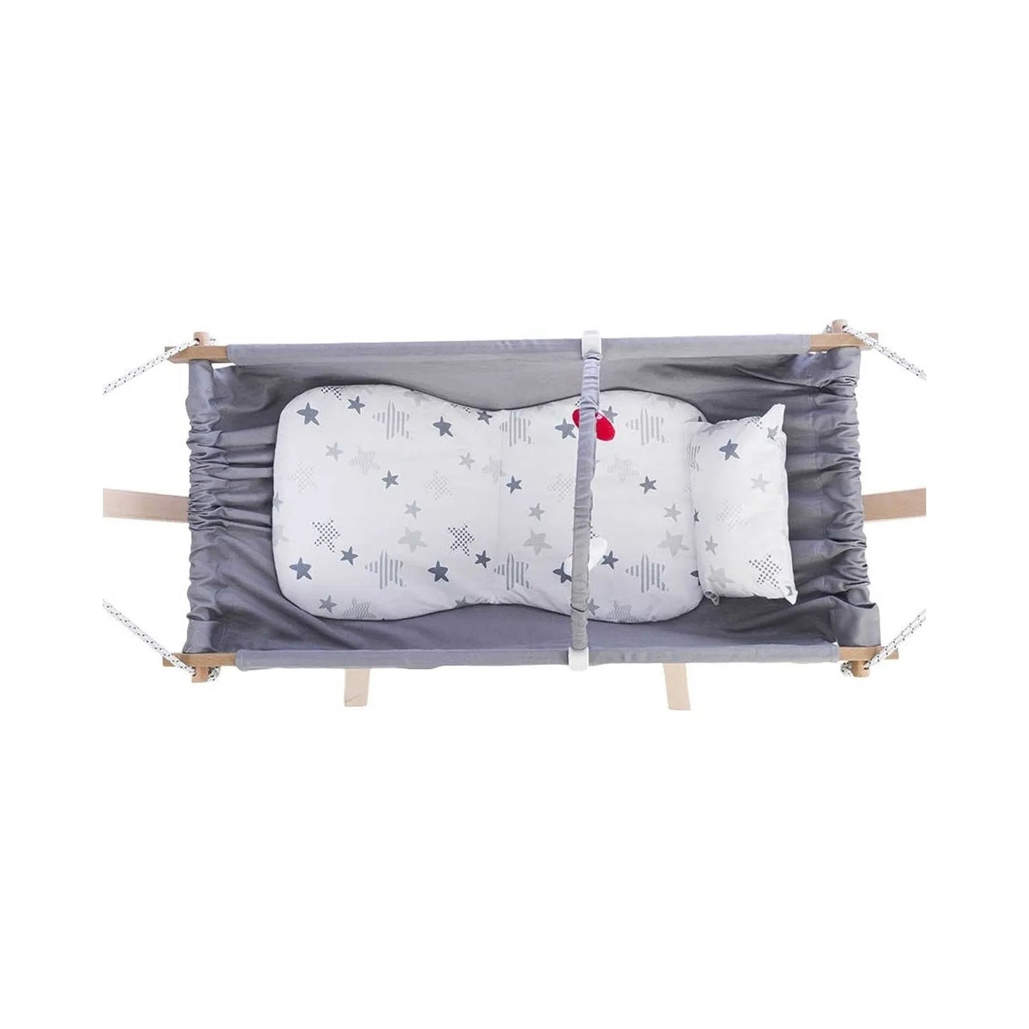 Natural Beech Wood Baby Hammock Cradle & Play Gym – Premium Newborn Bed with Wooden Stand