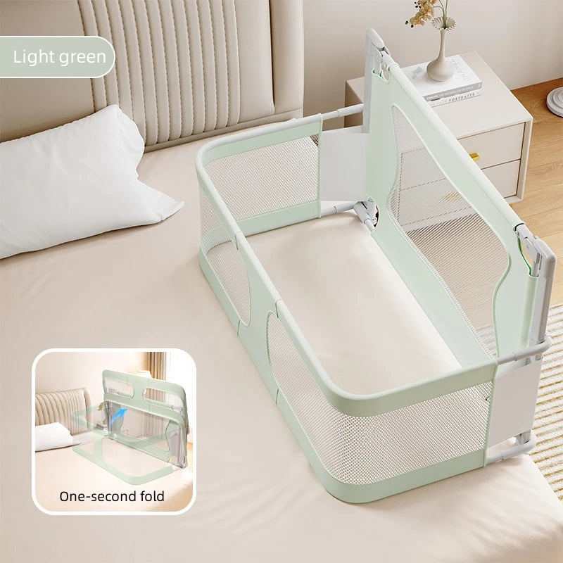 Portable Baby Crib with Anti-Pressure Bed – Folding Playpen with Guard Rail