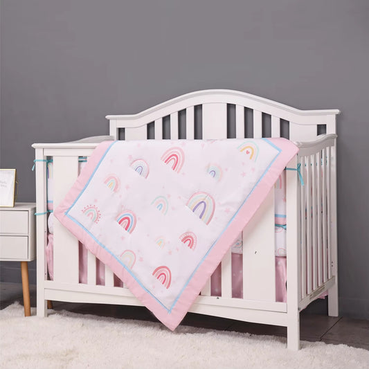 3-Piece Baby Bedding Crib Set for Girls - Perfect Comfort & Style