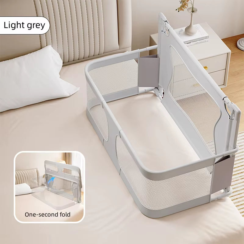 Portable Baby Crib with Anti-Pressure Bed – Folding Playpen with Guard Rail