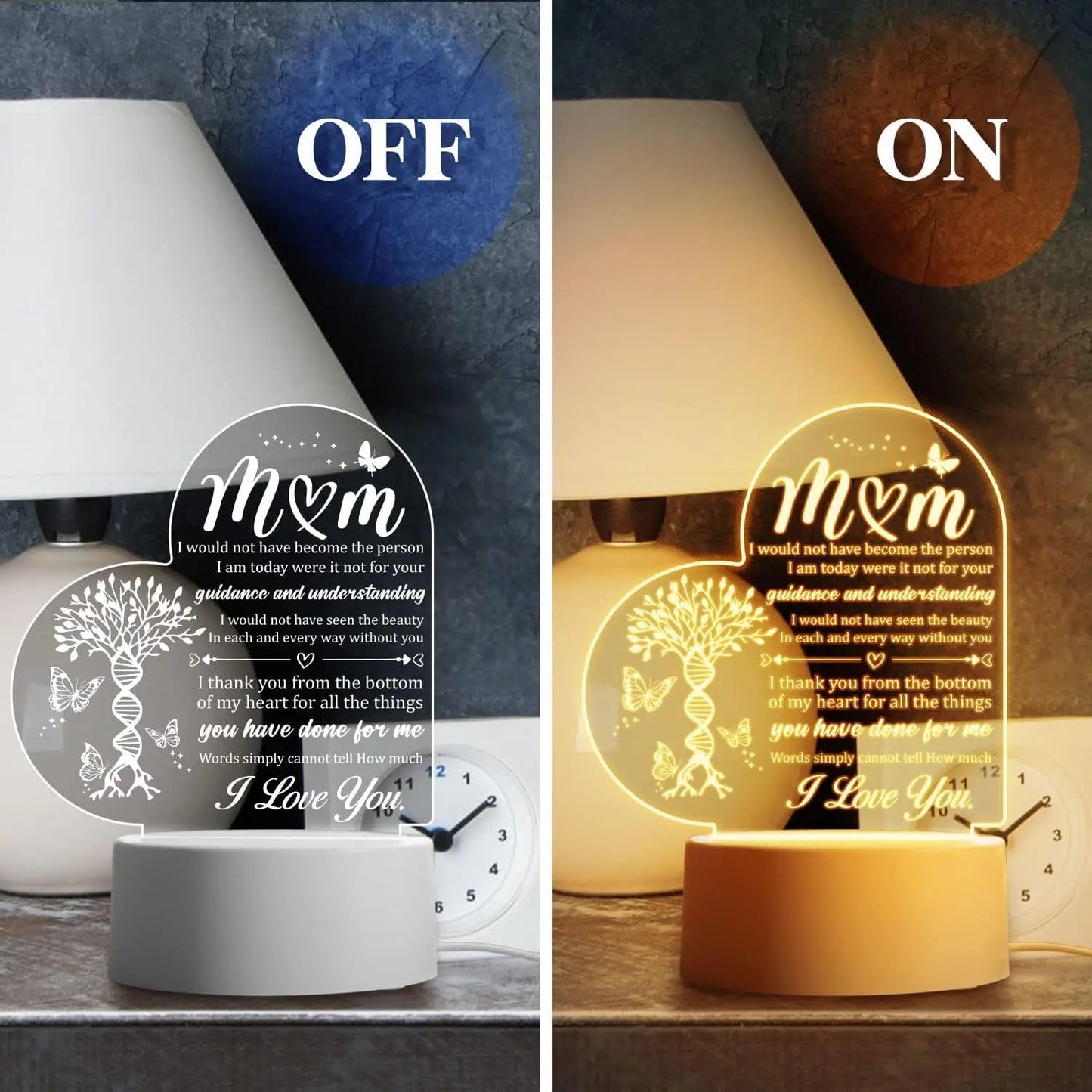 Acrylic Night Light – The Perfect Gift for New Moms (Birthday, Christmas, Mother’s Day, Thanksgiving)