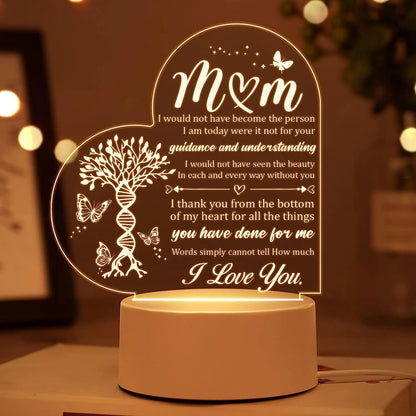 Acrylic Night Light – The Perfect Gift for New Moms (Birthday, Christmas, Mother’s Day, Thanksgiving)